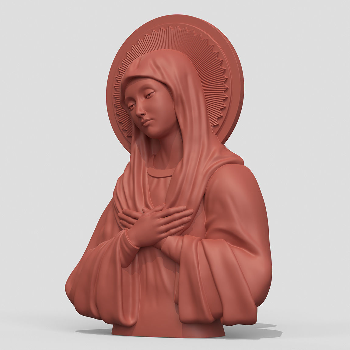Virgin Mary  3D print model_11