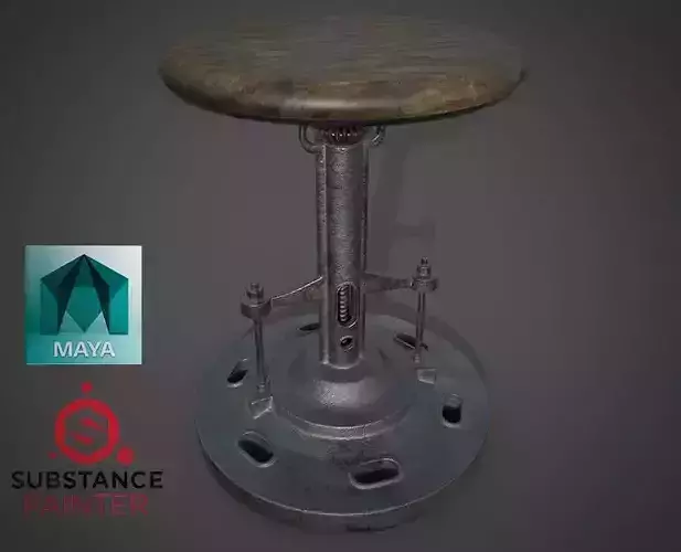 Bar chair game ready model Free low-poly 3D model