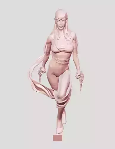 superhero warrior girl 3D print model
