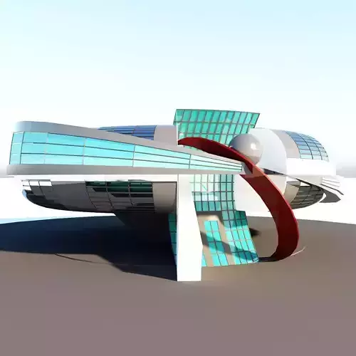 Science Fiction Building Free low-poly 3D model