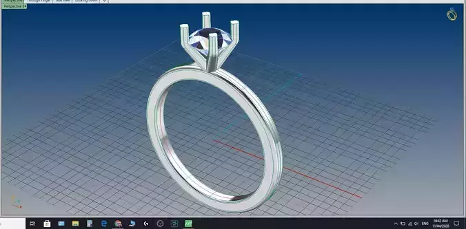 Soliteire Ring Round center 5 mm