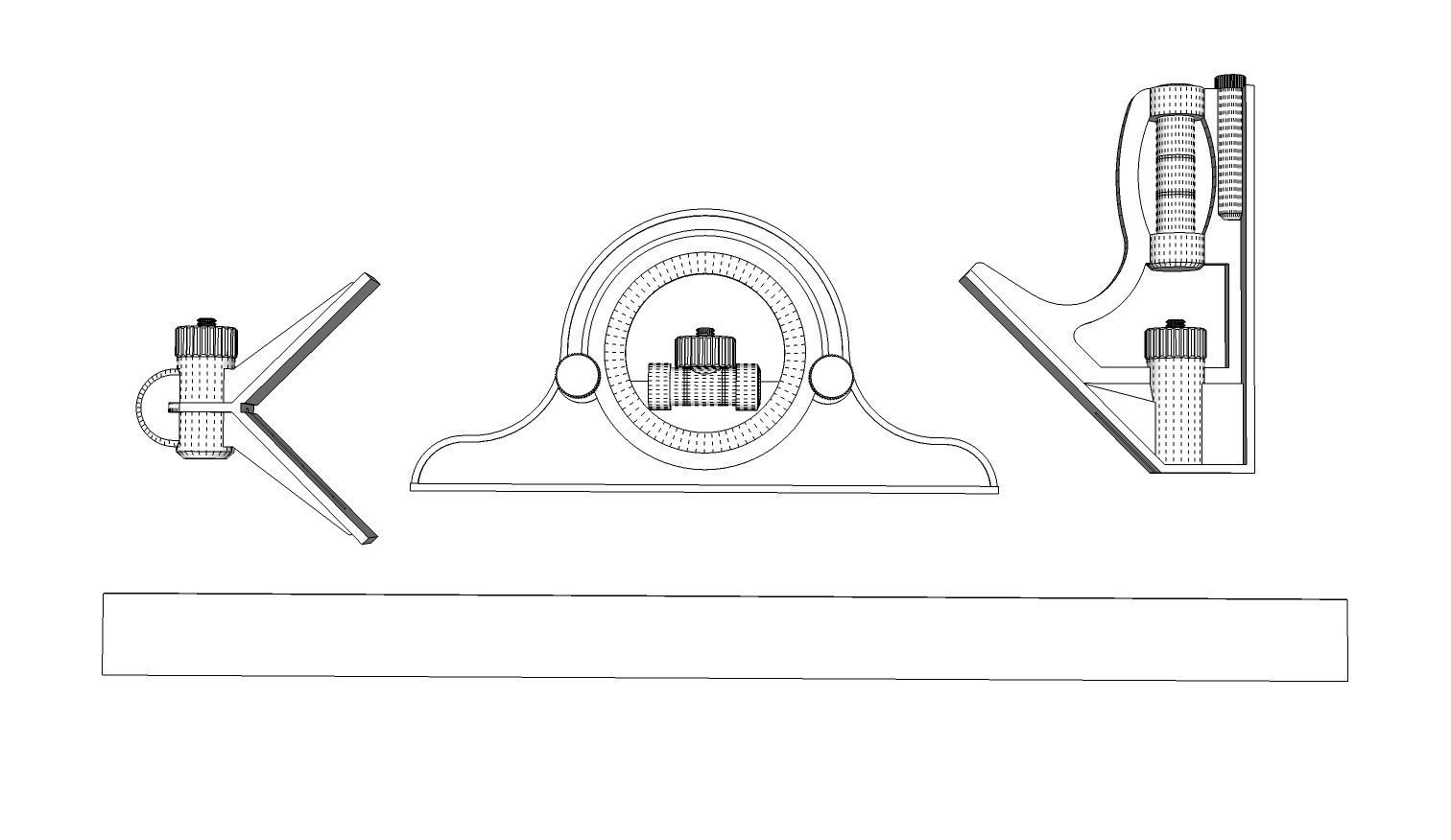 Combination Square Set 3D model_17