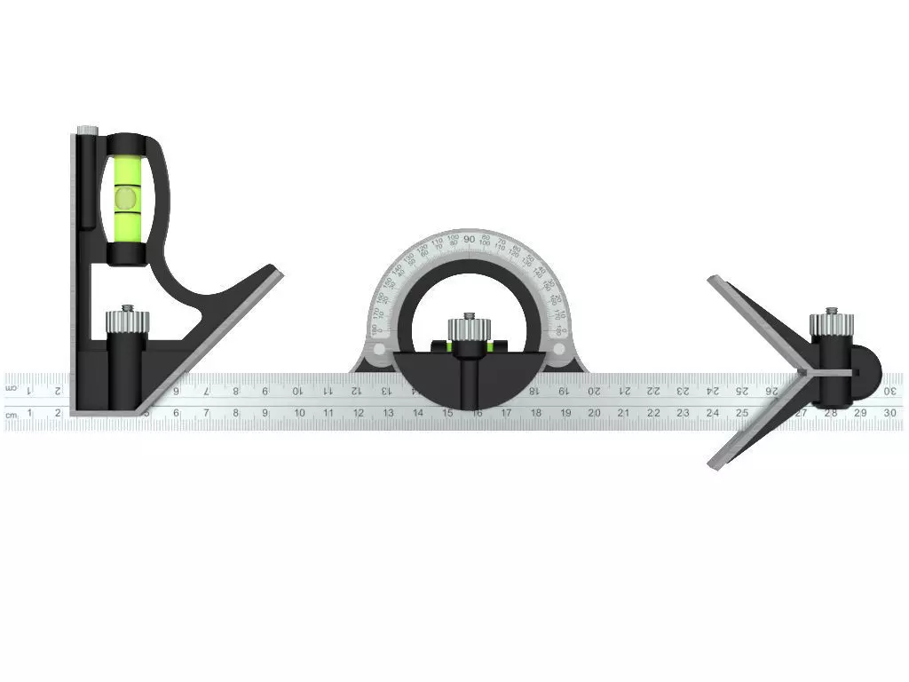 Combination Square Set 3D model_0