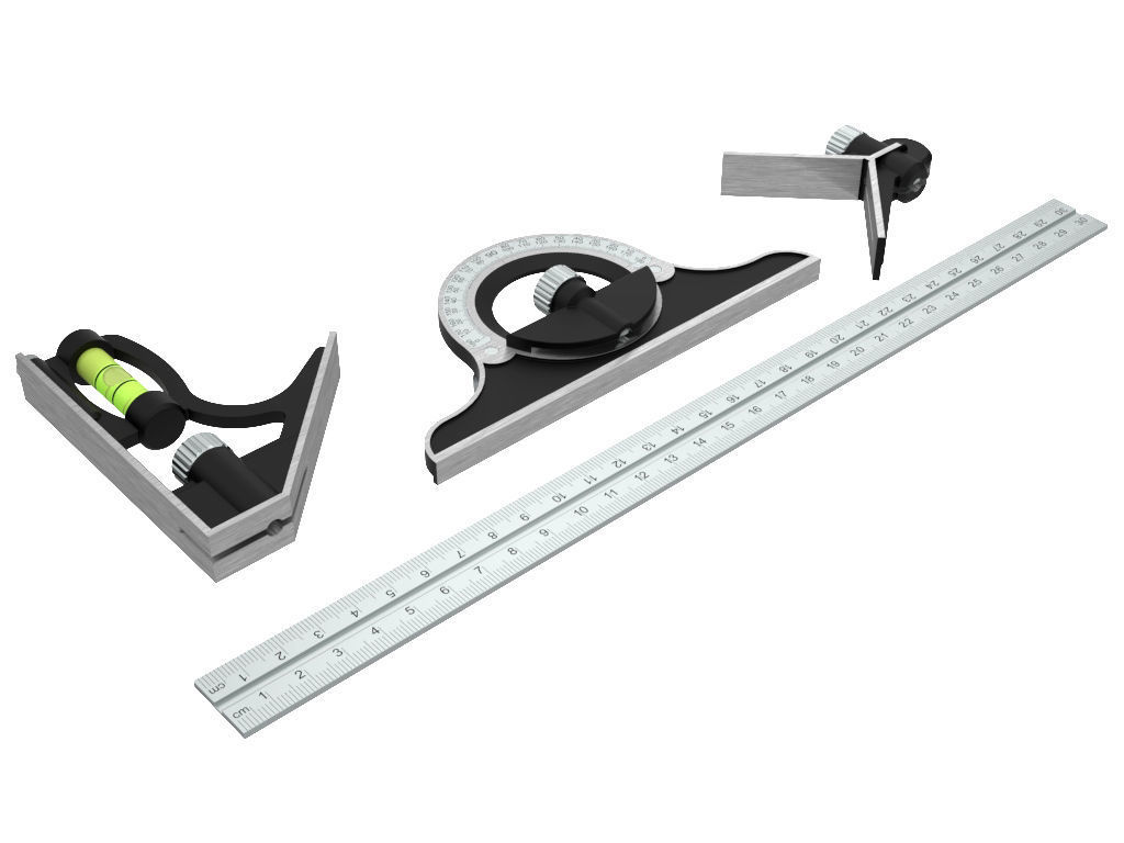 Combination Square Set 3D model_2