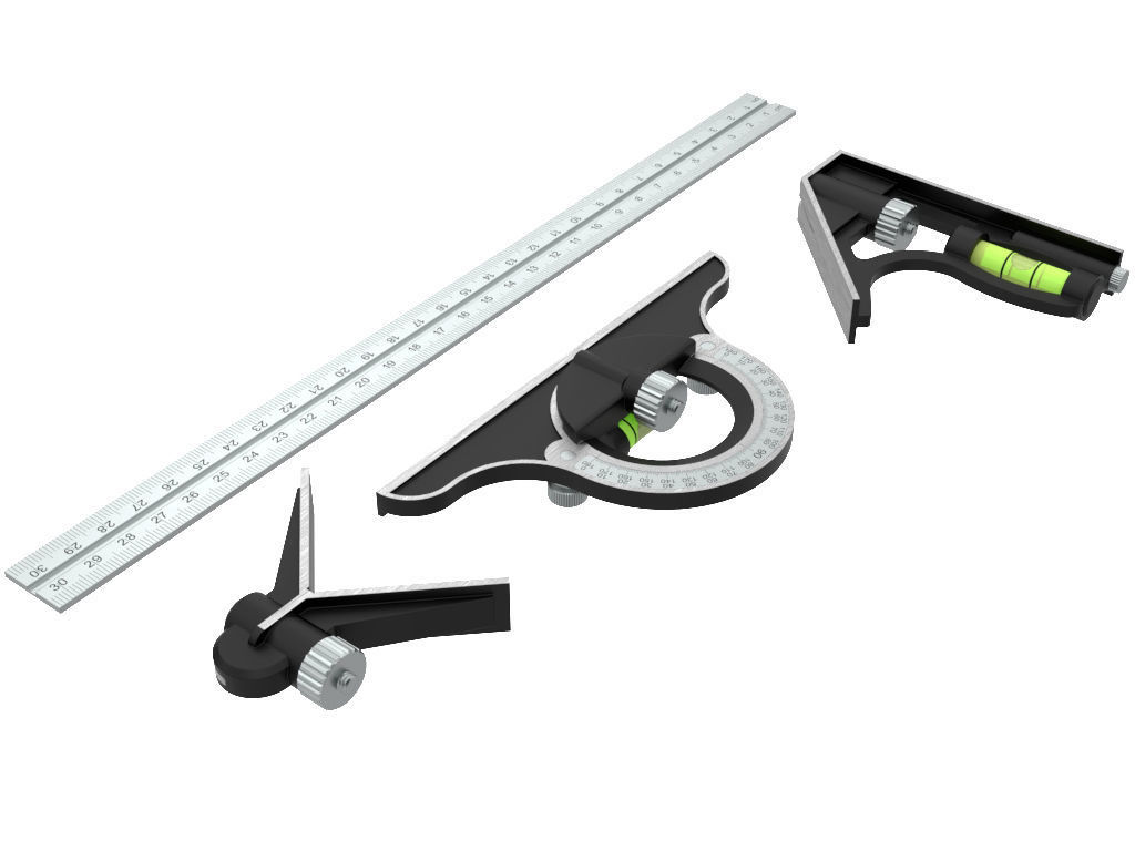 Combination Square Set 3D model_6