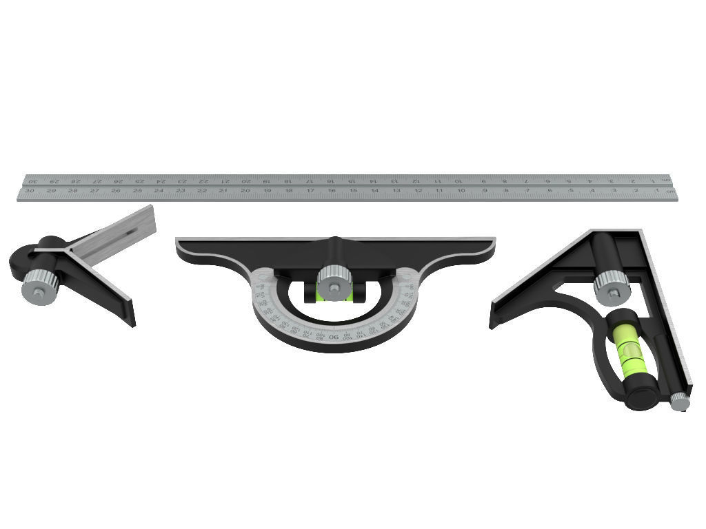 Combination Square Set 3D model_5