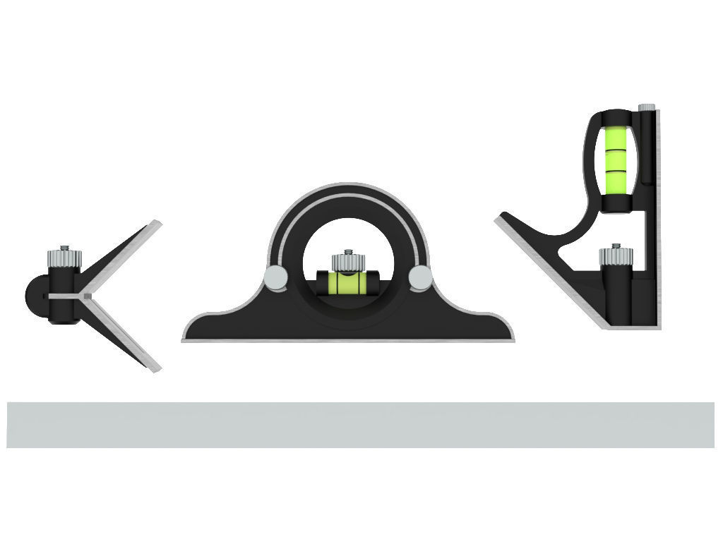 Combination Square Set 3D model_9