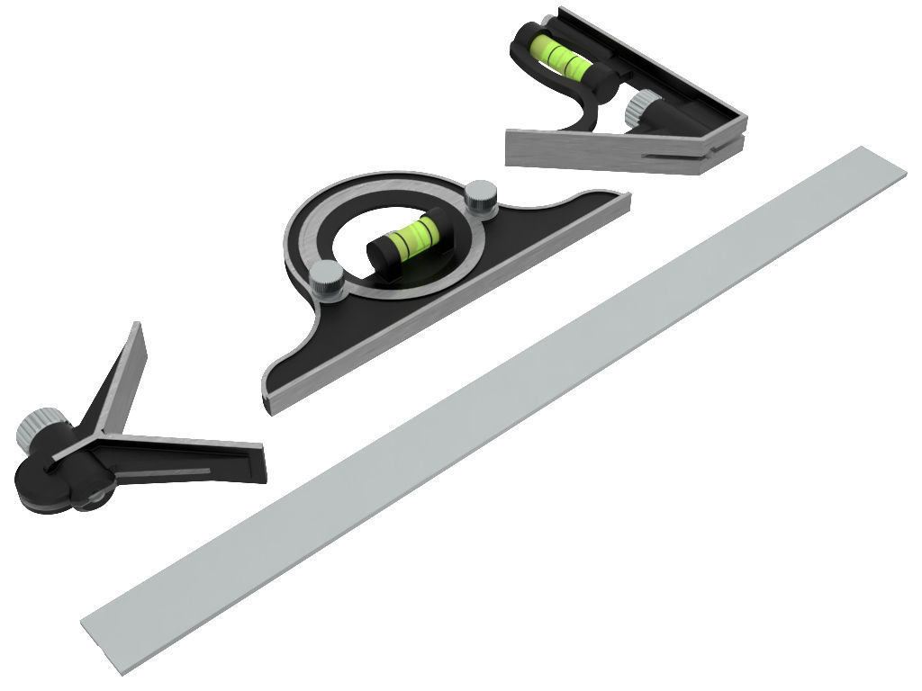 Combination Square Set 3D model_10