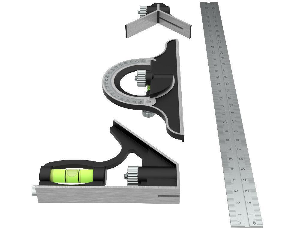 Combination Square Set 3D model_3
