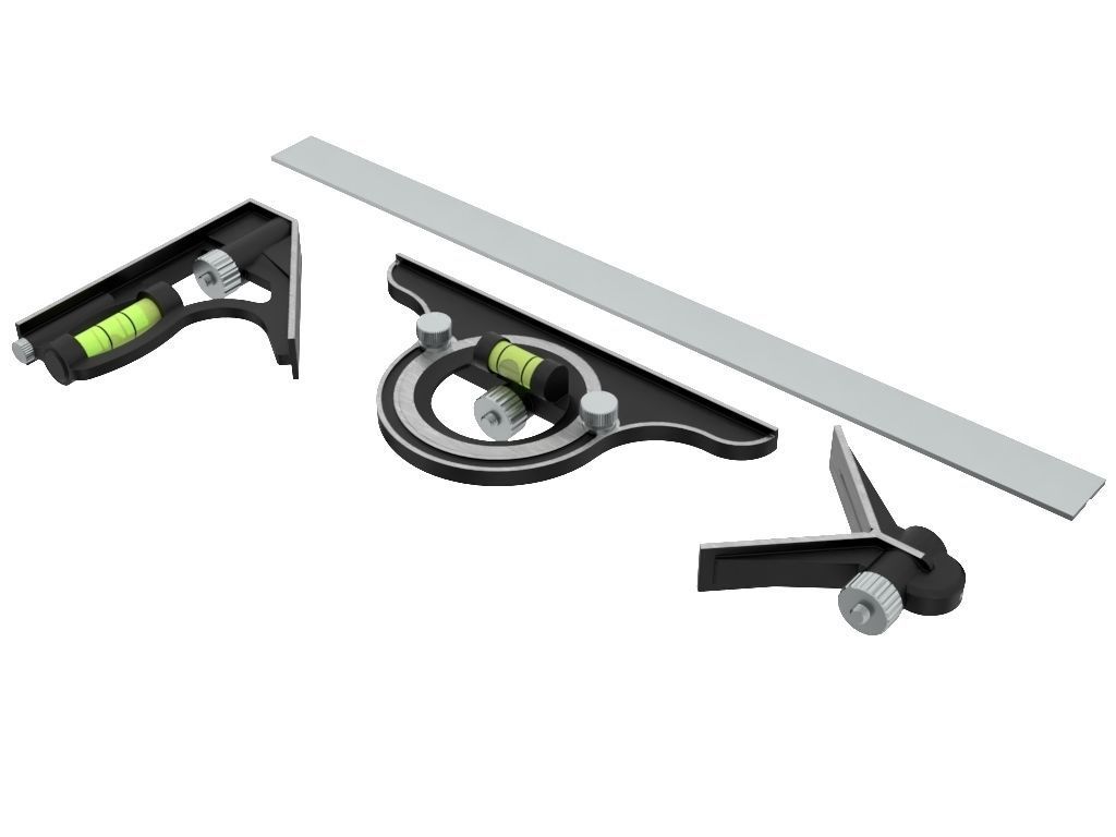 Combination Square Set 3D model_11