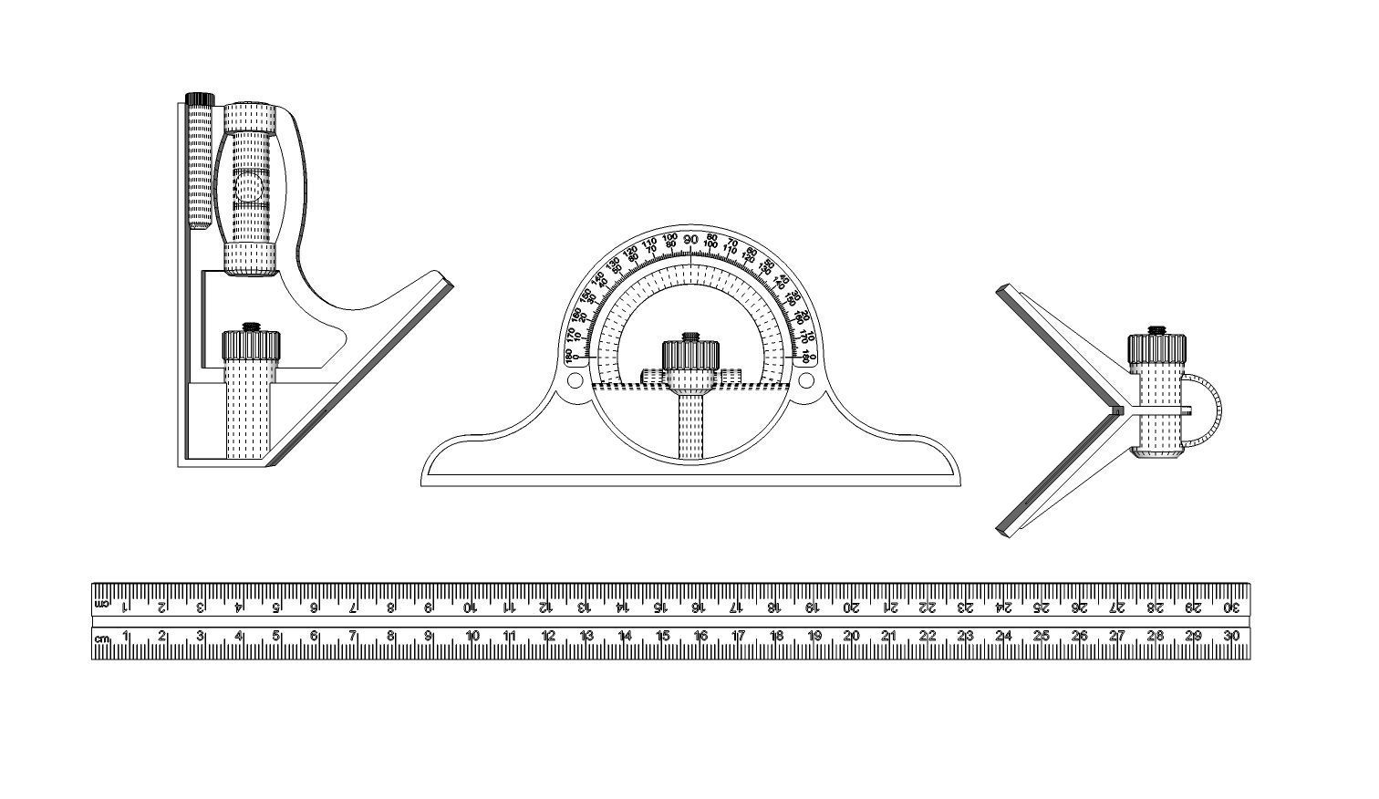 Combination Square Set 3D model_13