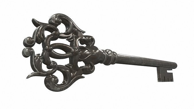 Skeleton ornamental key 1 3D model