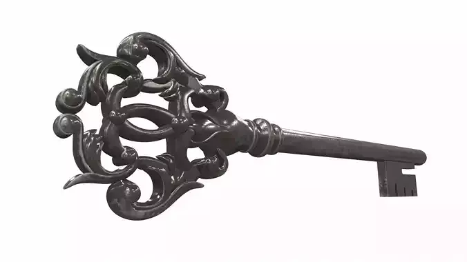 Skeleton ornamental key 1 3D model