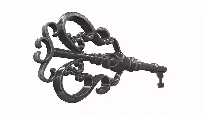 Skeleton ornamental key 2 3D model