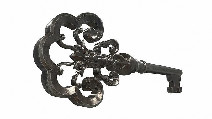 Skeleton ornamental key 3 3D model