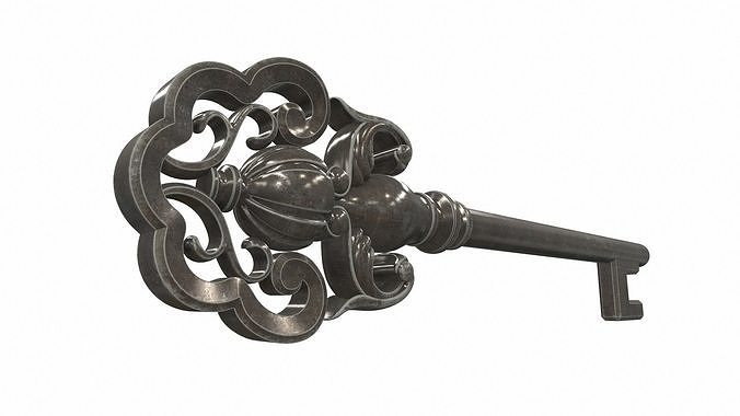 Skeleton ornamental key 5 3D model
