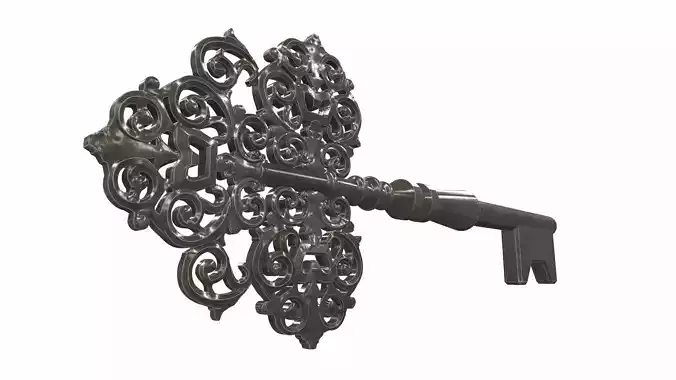 Skeleton ornamental key 6 3D model