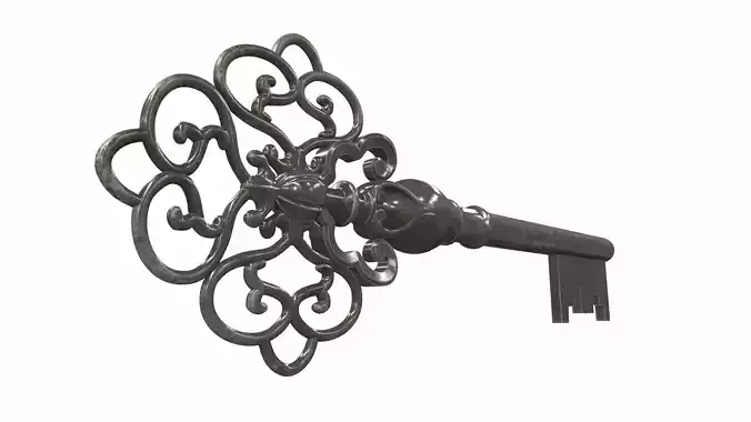 Skeleton ornamental key 7 3D model