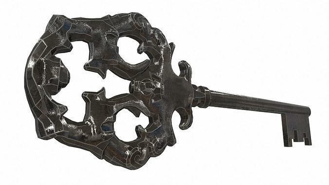 Old ornamental key 3D model