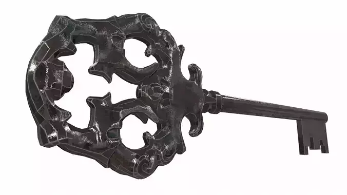 Old ornamental key 3D model