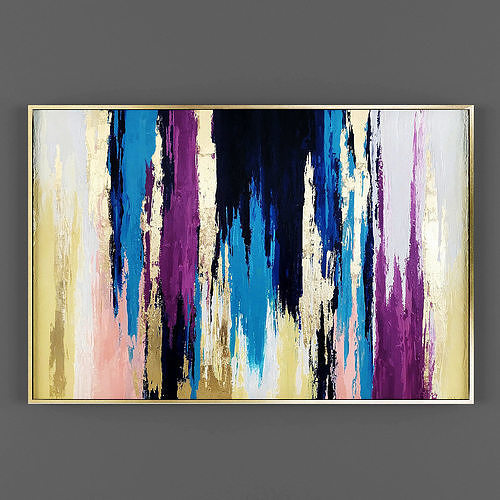Art103 abstract painting gold Low-poly 3D model