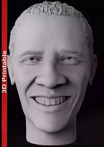 Barack Obama Head  3D print model