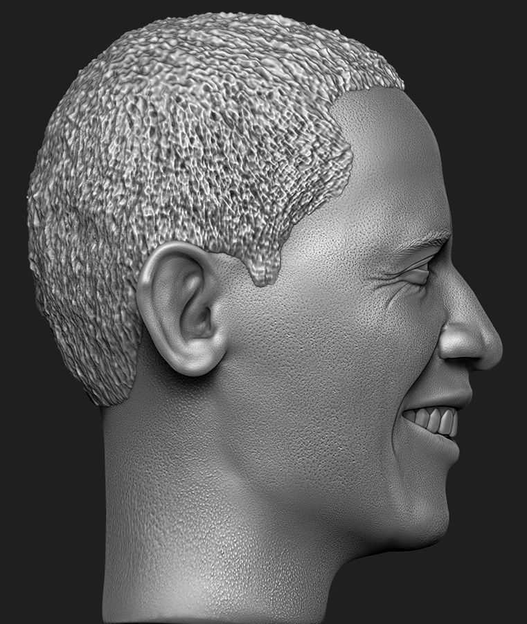 Barack Obama Head  3D print model_3