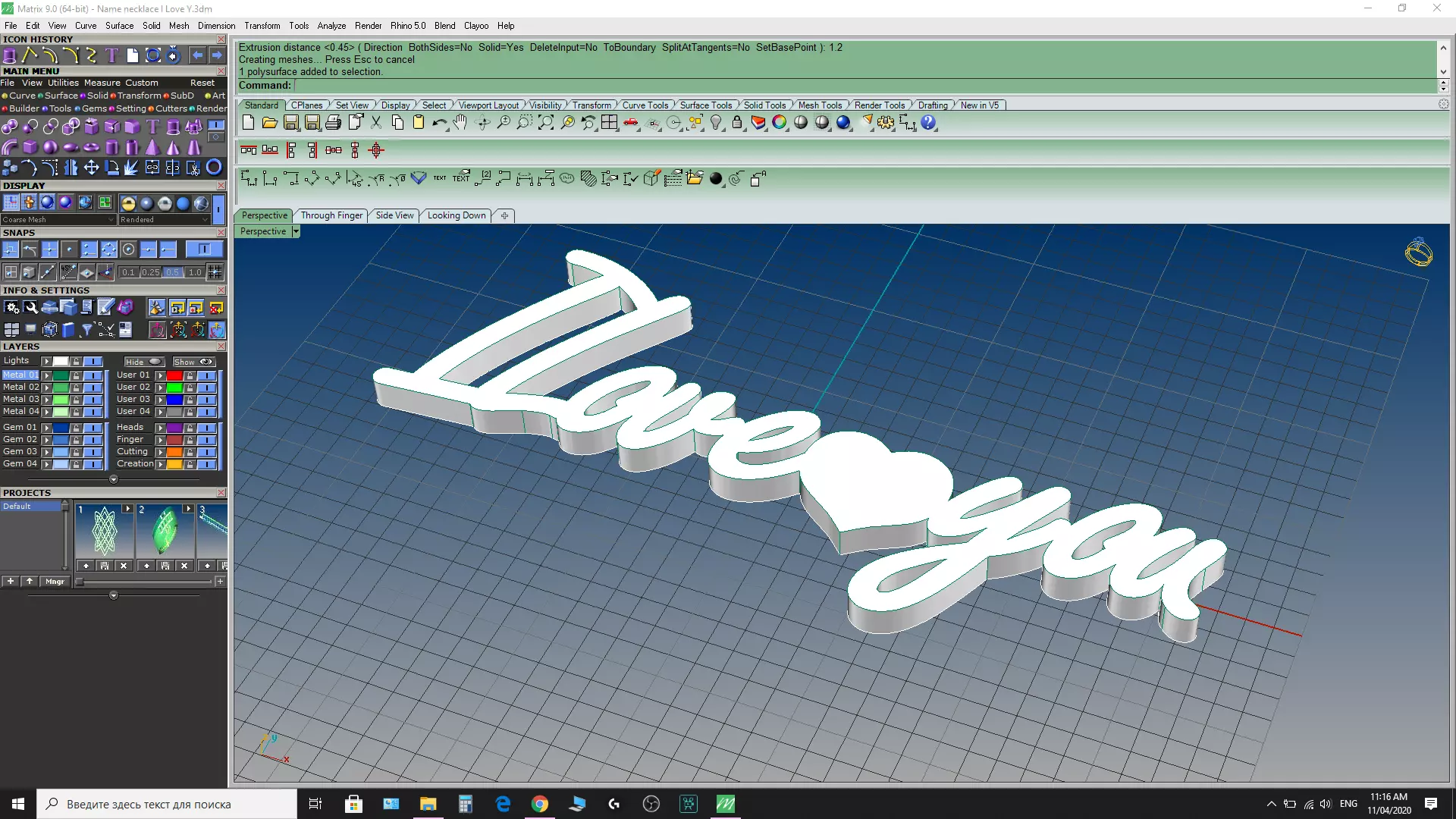 Name Necklace I Love You 3D print model