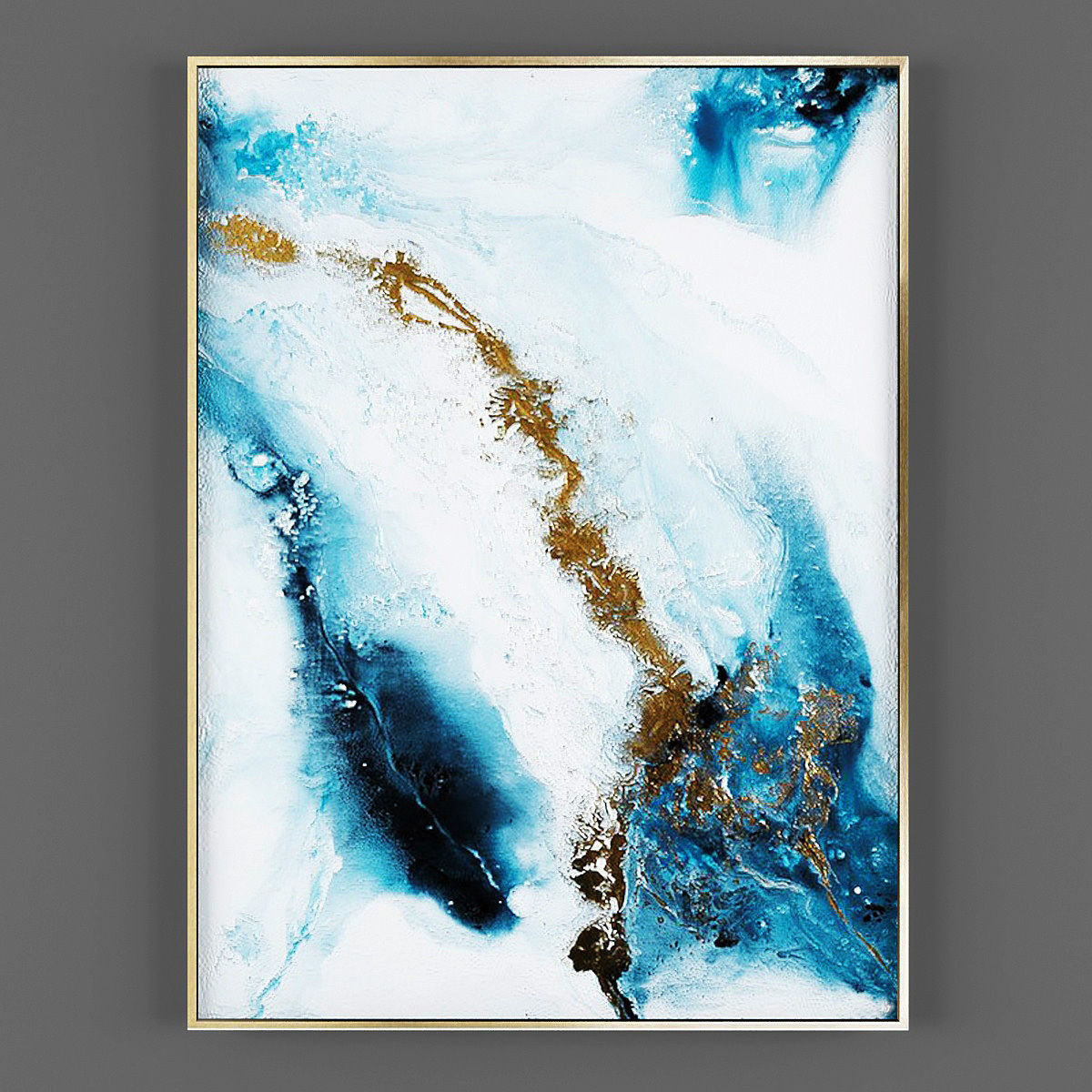 Art112 gold abstract painting Low-poly 3D model_2