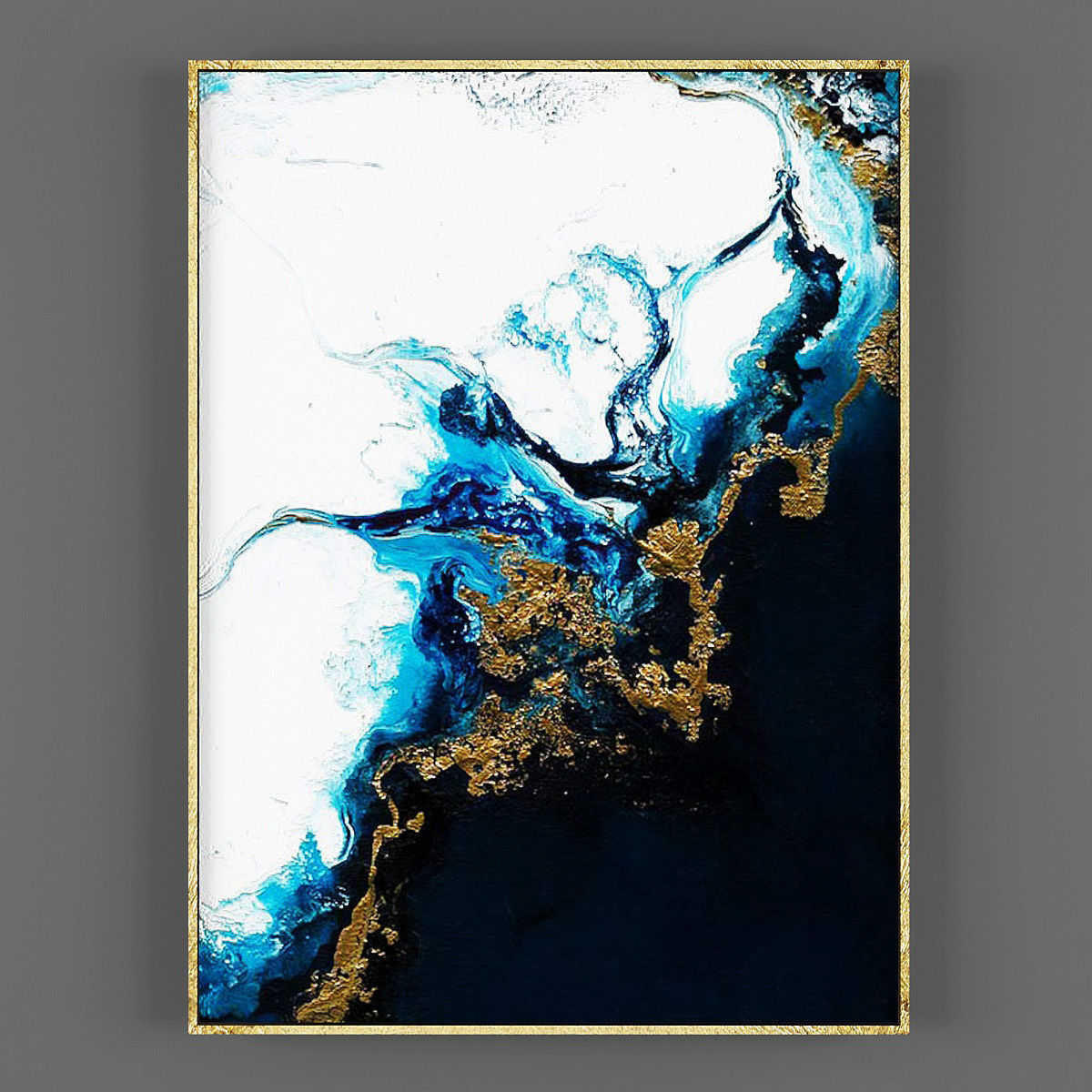 Art112 gold abstract painting Low-poly 3D model_1