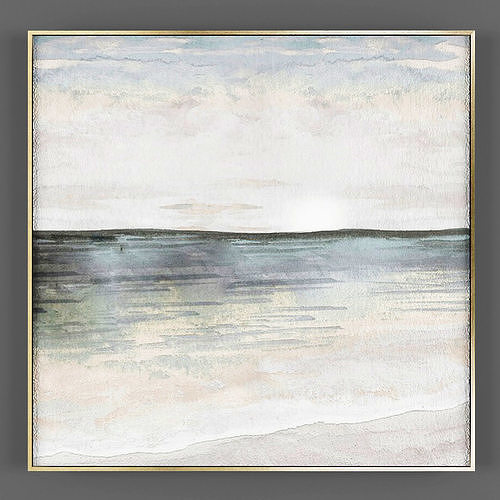 Art122 watercolor painting of ocean Low-poly 3D model