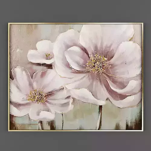 Art124 abstract flower painting on canvas wall art for living room no framed