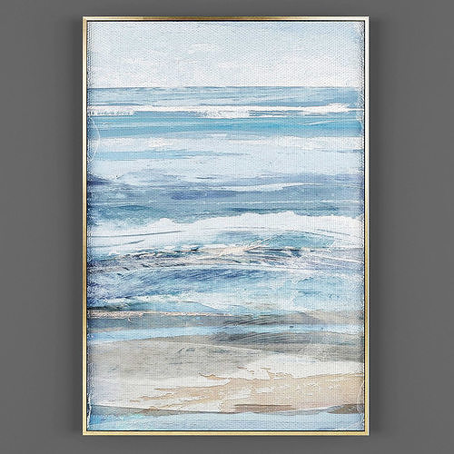 Art125 ocean canvas wall art Low-poly 3D model