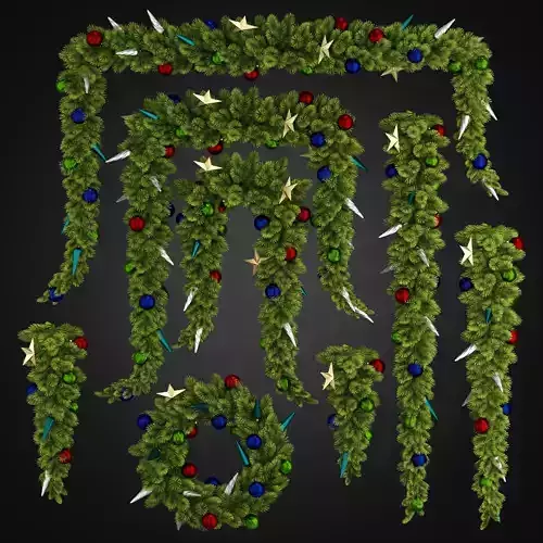 Christmas Garlands 02 3D model