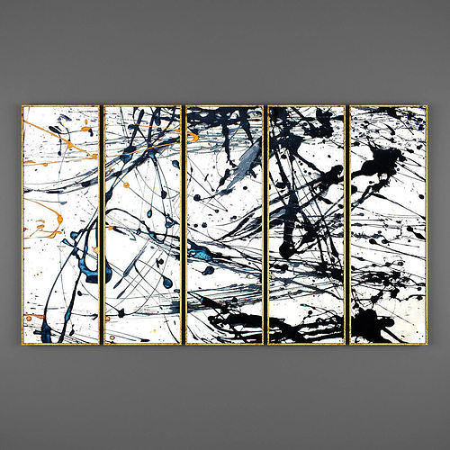 Art130 splatter wall art Low-poly 3D model