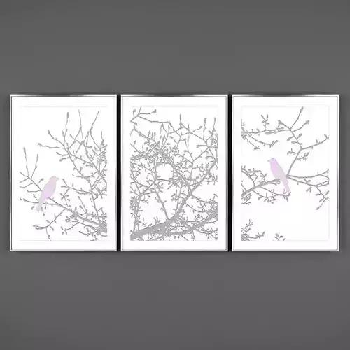 Art131 birds on branch wall art