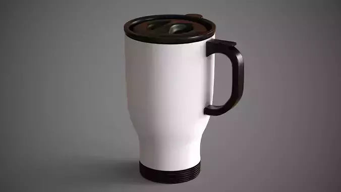 Travel Mug White Low-poly 3D model