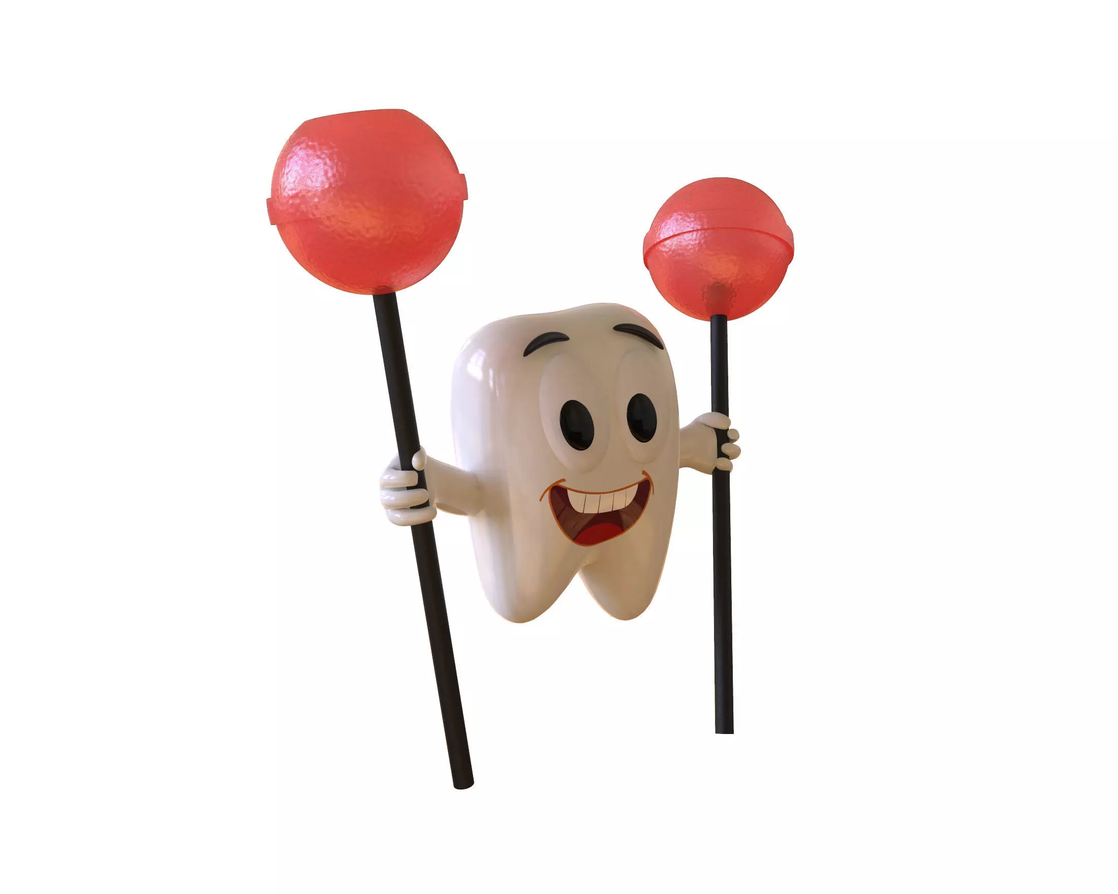 Tooth Character Mascot Model Free 3D model