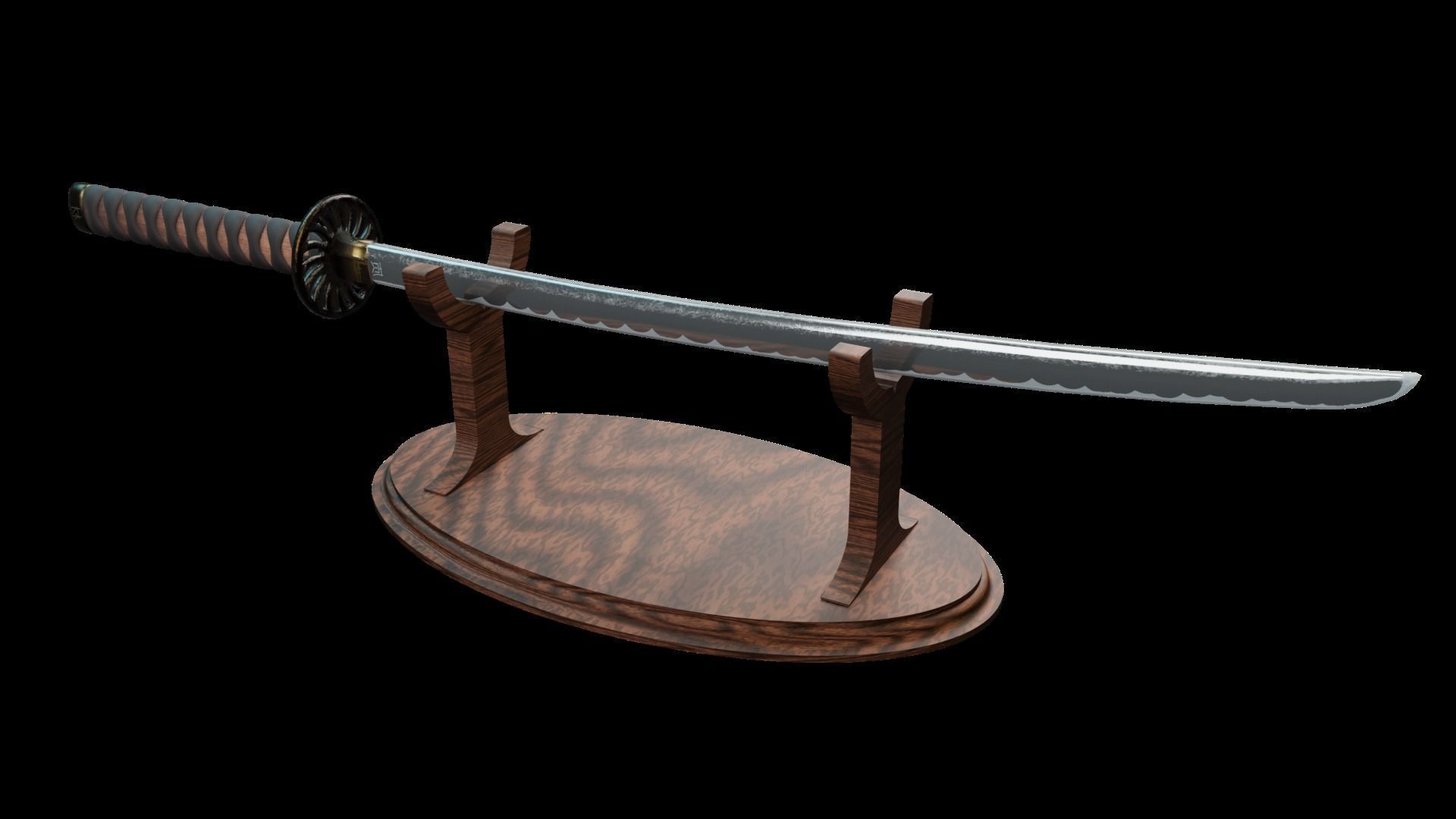 Katana samurai sword 3D model_1