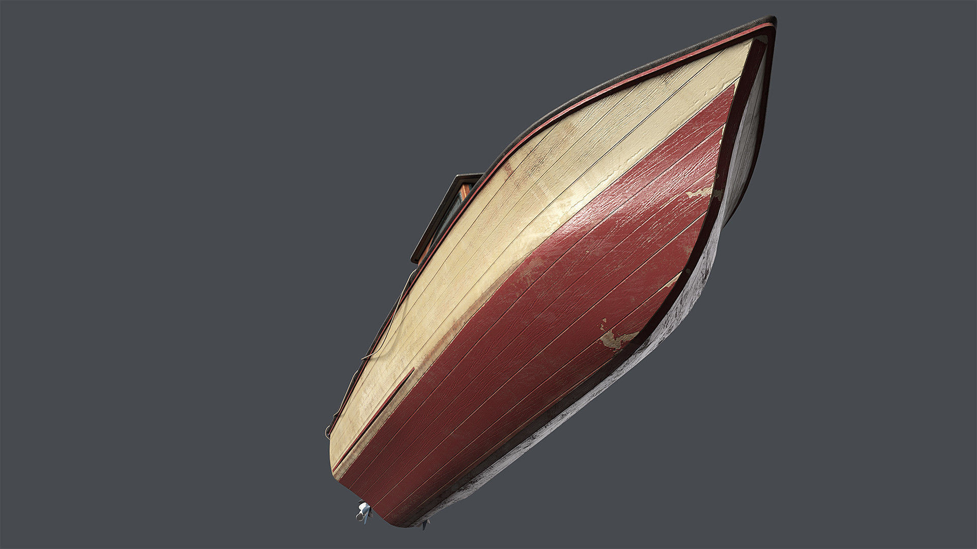 Motor Boat Low-poly 3D model_8