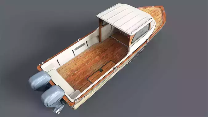 Motor Boat Low-poly 3D model