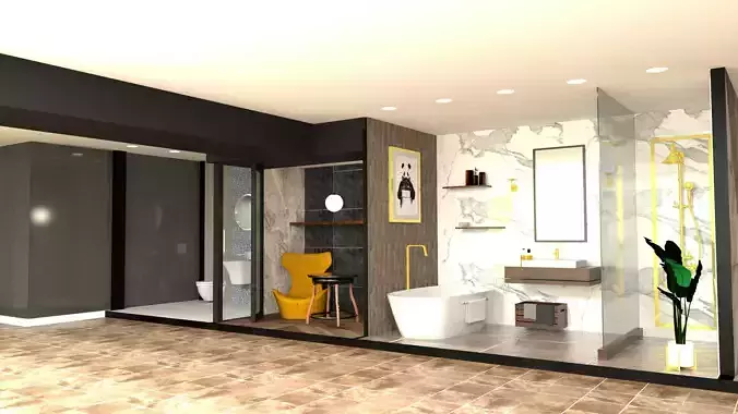 Bathroom accessories sales corner 3D model