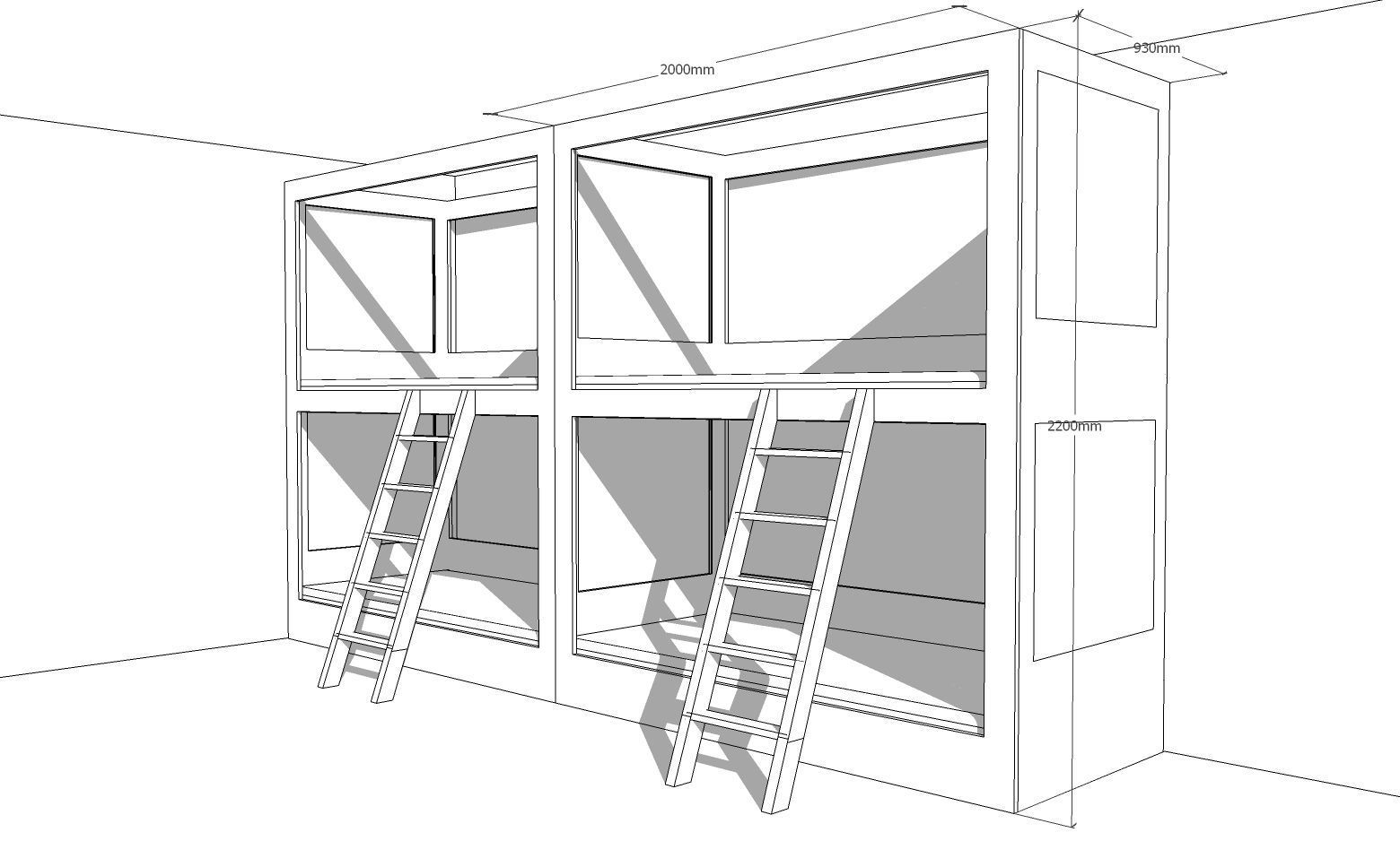 Simple Bunk 3D model_6
