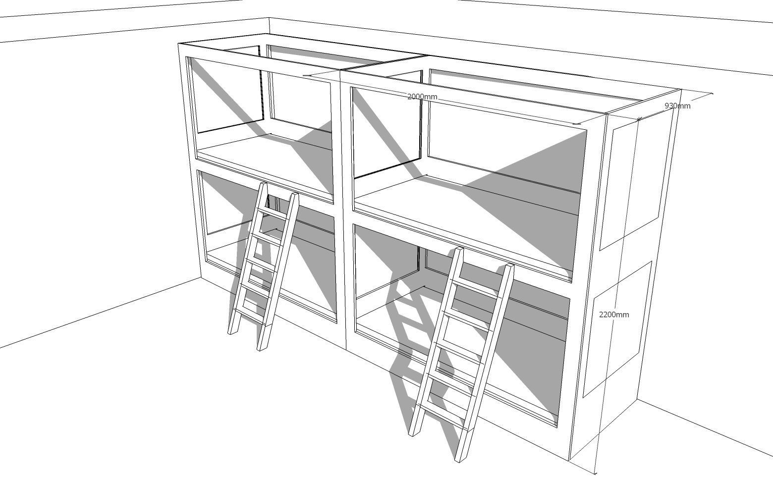 Simple Bunk 3D model_2