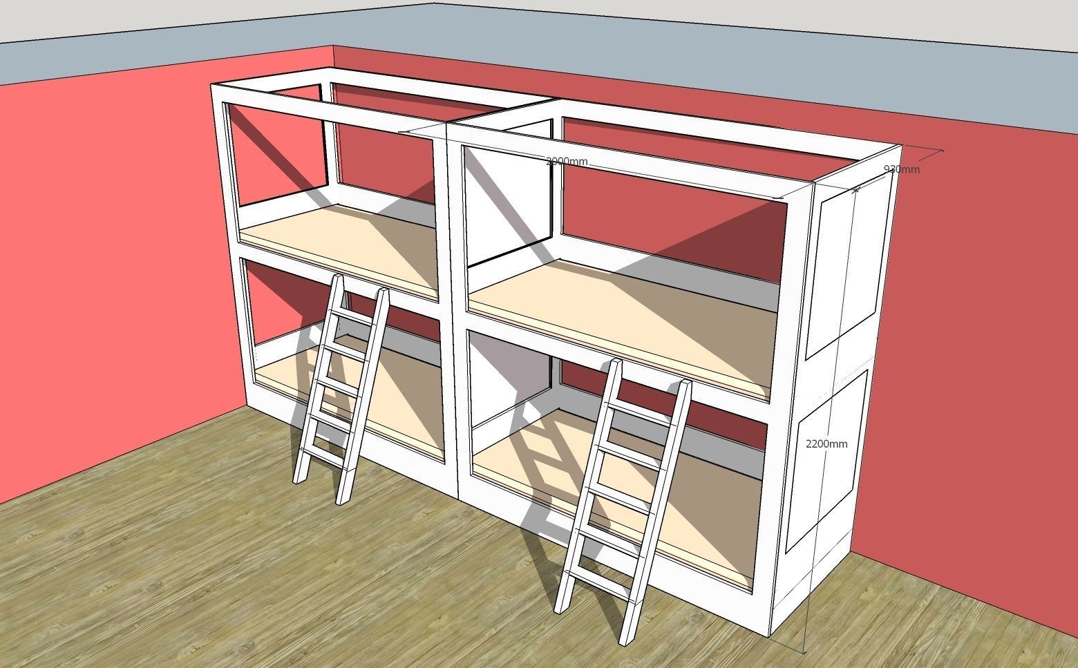 Simple Bunk 3D model_1