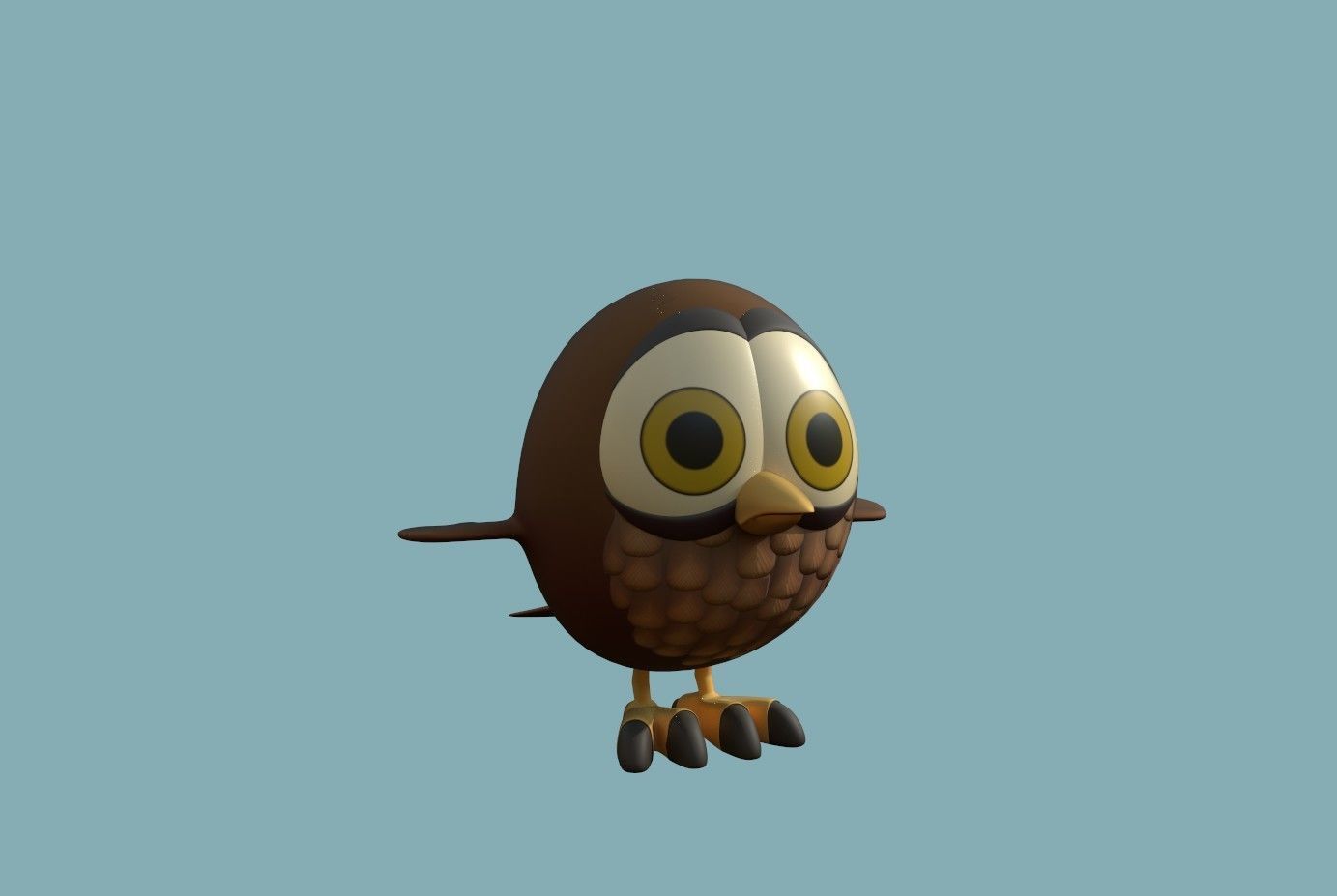 Little Owl Low-poly 3D model_23