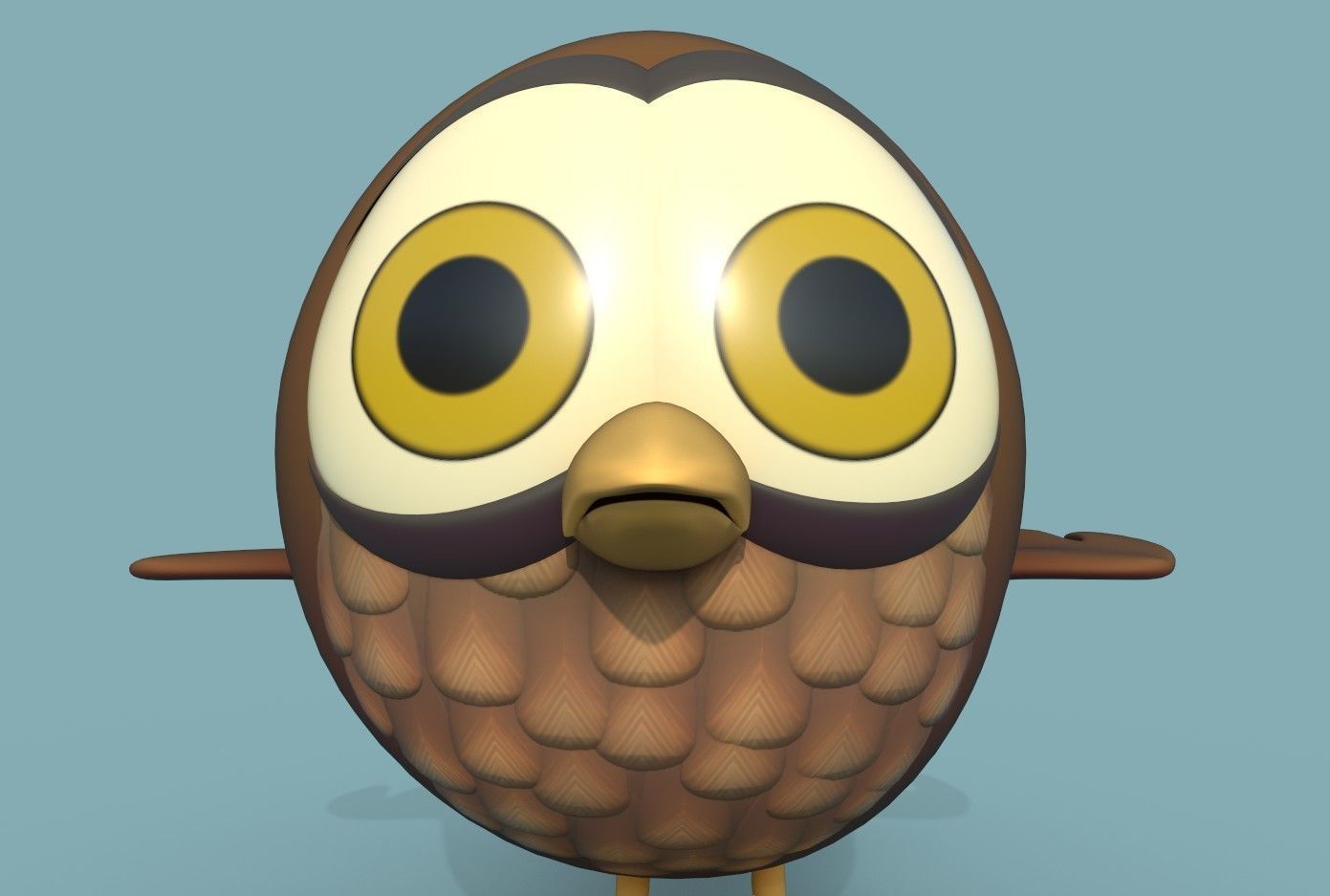 Little Owl Low-poly 3D model_10