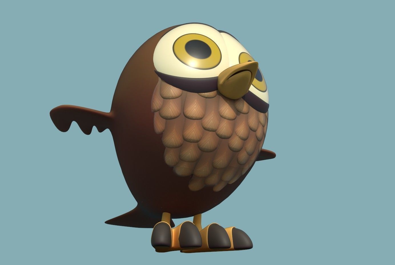 Little Owl Low-poly 3D model_25