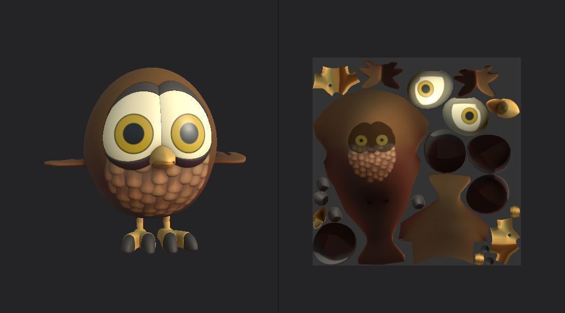 Little Owl Low-poly 3D model_5