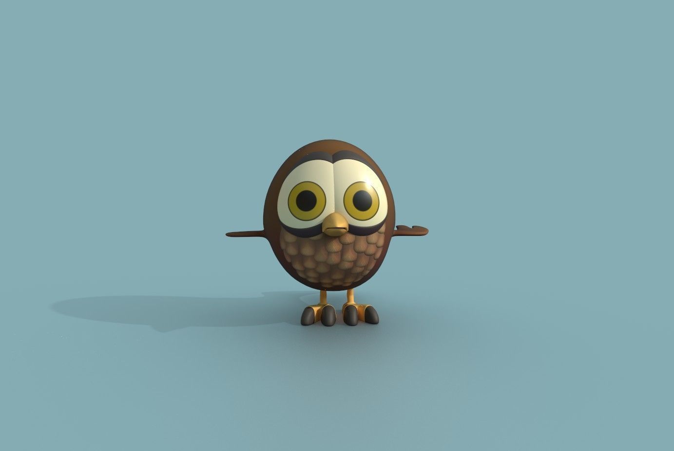 Little Owl Low-poly 3D model_12